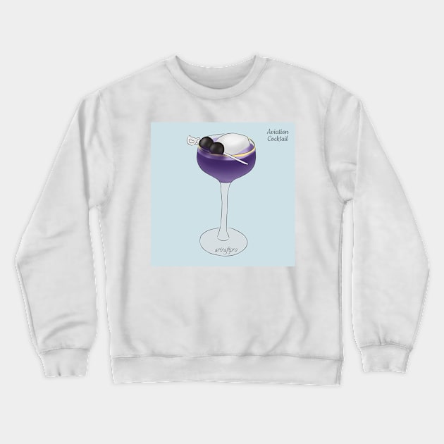 Aviation Cocktail Summer Drink Crewneck Sweatshirt by ArtRaft Pro